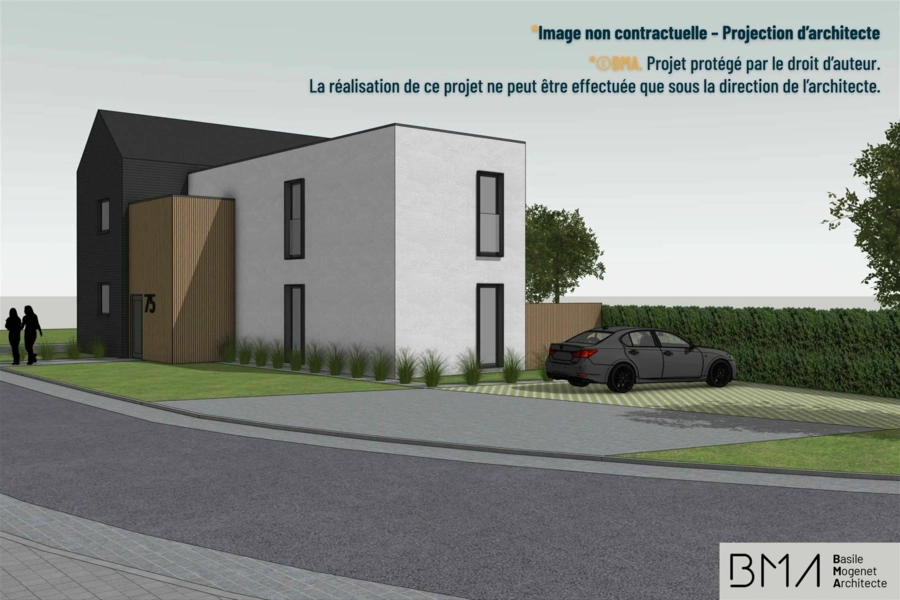 Terrain plat - projet de construction immeuble de 2 appart