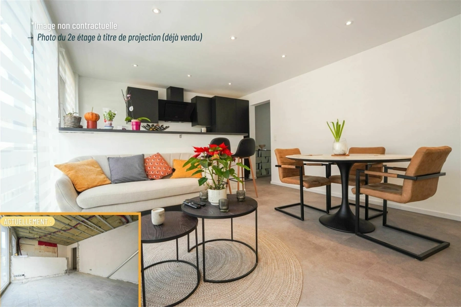 Appart 2 CH complètement rénové petite copro