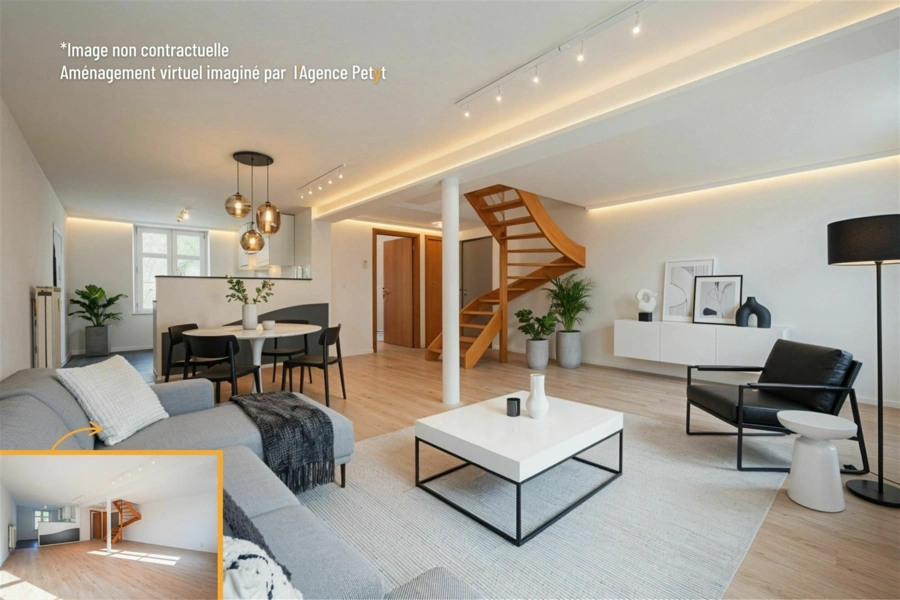 Spacieux duplex 100 m² - 2 CH + bureau rénové 